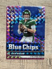2021 ZACH WILSON Panini Mosaic Blue Chips Mosaic Purple #10 Rookie 07/49 Jets RC