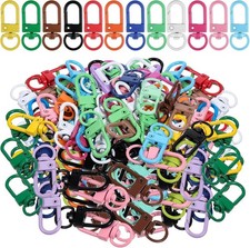 60 Pcs Small Metal Lobster Claw Clasps, Swivel Snap Hooks, mixed colors