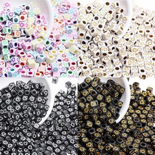 Loose Spacer Beads Square 200pcs 6mm Acrylic Beads Cross Pattern Beads USA