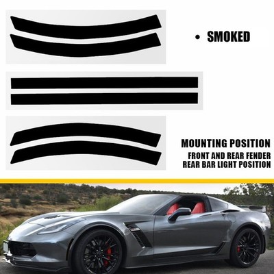 6pcs Smoke Fit For 2014-2019 Chevrolet Corvette C7 Tint Overlay Vinyl Decal Set