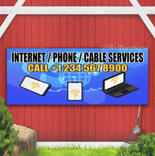 Internet / Phone / Cable Services Indoor Outdoor Banner Sign with grommets