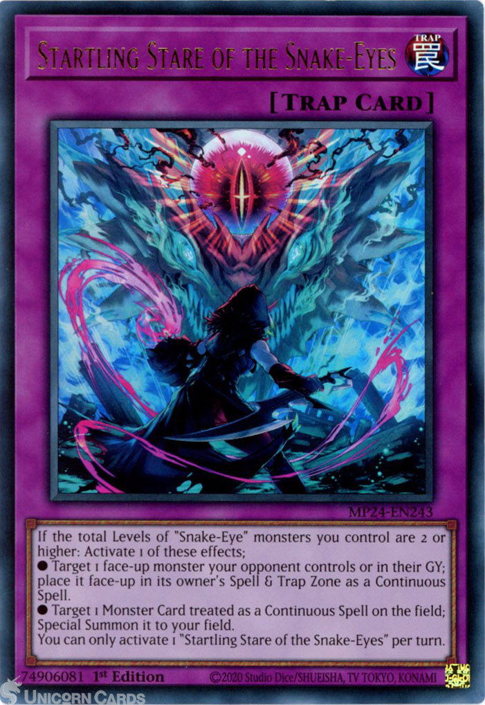 MP24-EN243 Startling Stare of the Snake-Eyes : Ultra Rare 1st Edition YuGiOh Car