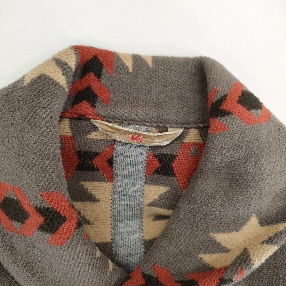 45R Native Pattern Cotton Jacket Gray Beige Ladie… - image 3