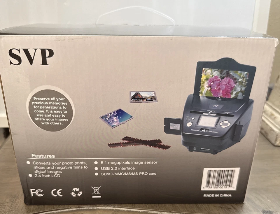 Escáner de diapositivas de película fotográfica 3 en 1 SVP PS9700 convertidor digital de 10 MP caja abierta Foto 2 de 4