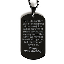 30th Birthday Gifts for Women Funny - 30th Birthday Dog Tag Necklace for Women -
