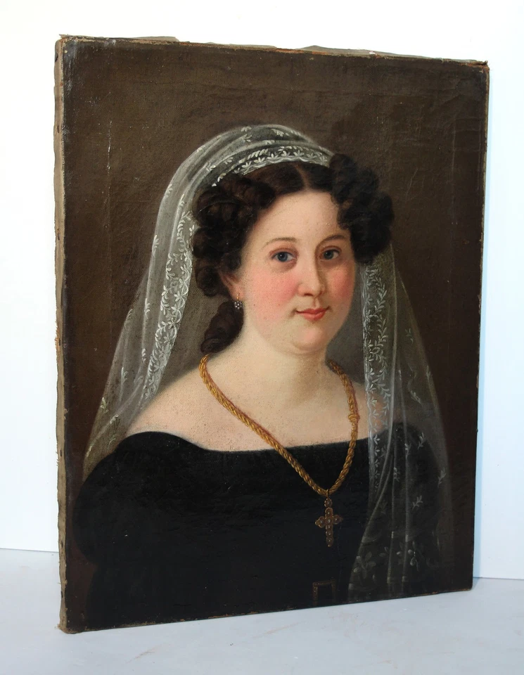 Biedermeier Porträt einer jungen Dame um 1830/40 - Bild 3 von 4