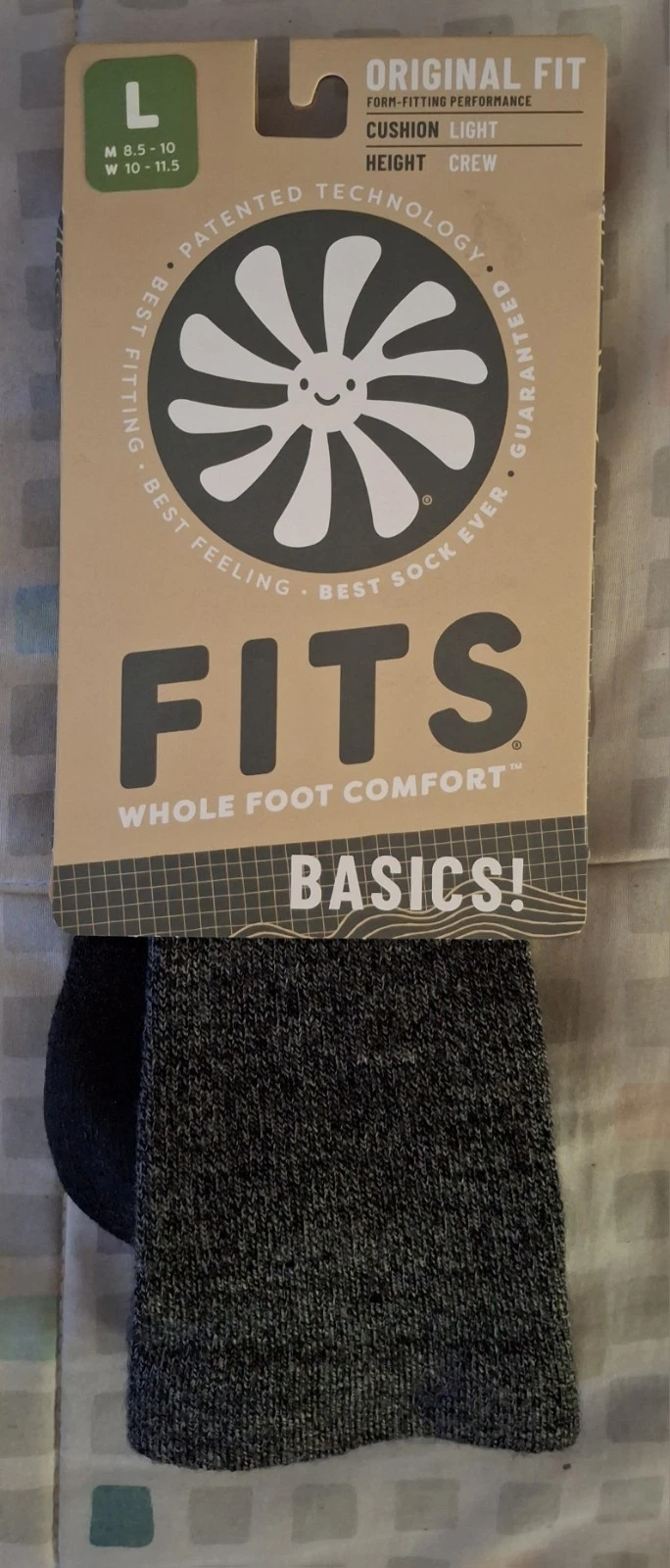 FITS Light Crew Socks Coal F1002-011-4