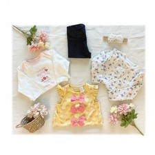 Baby Girl 12M Clothing Bundle 4 Pc Tops  Legging Floral Butterfly Pink Yellow