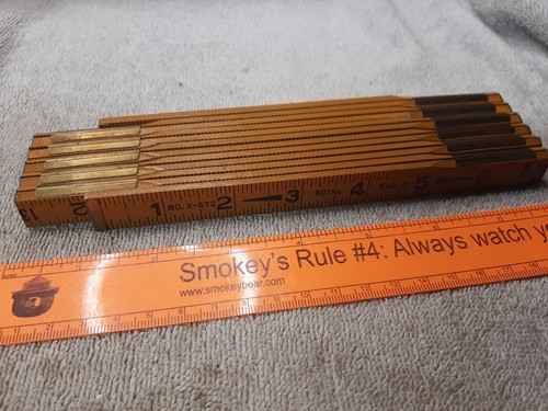 Giunti di bloccaggio righello pieghevole in legno 6 piedi vintage ROYAL EAGLE n. X672 - Foto 5 di 7