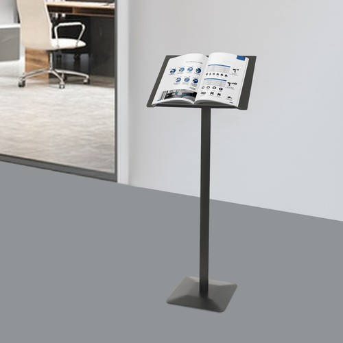 Metal Menu Stand, Black Speech Presentation Stand, Floor Standing Menu Stand - Picture 1 of 11