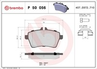 Brembo Bremsbelagsatz Scheibenbremse Prime P 50 056 FüR Mercedes W245 W169 160