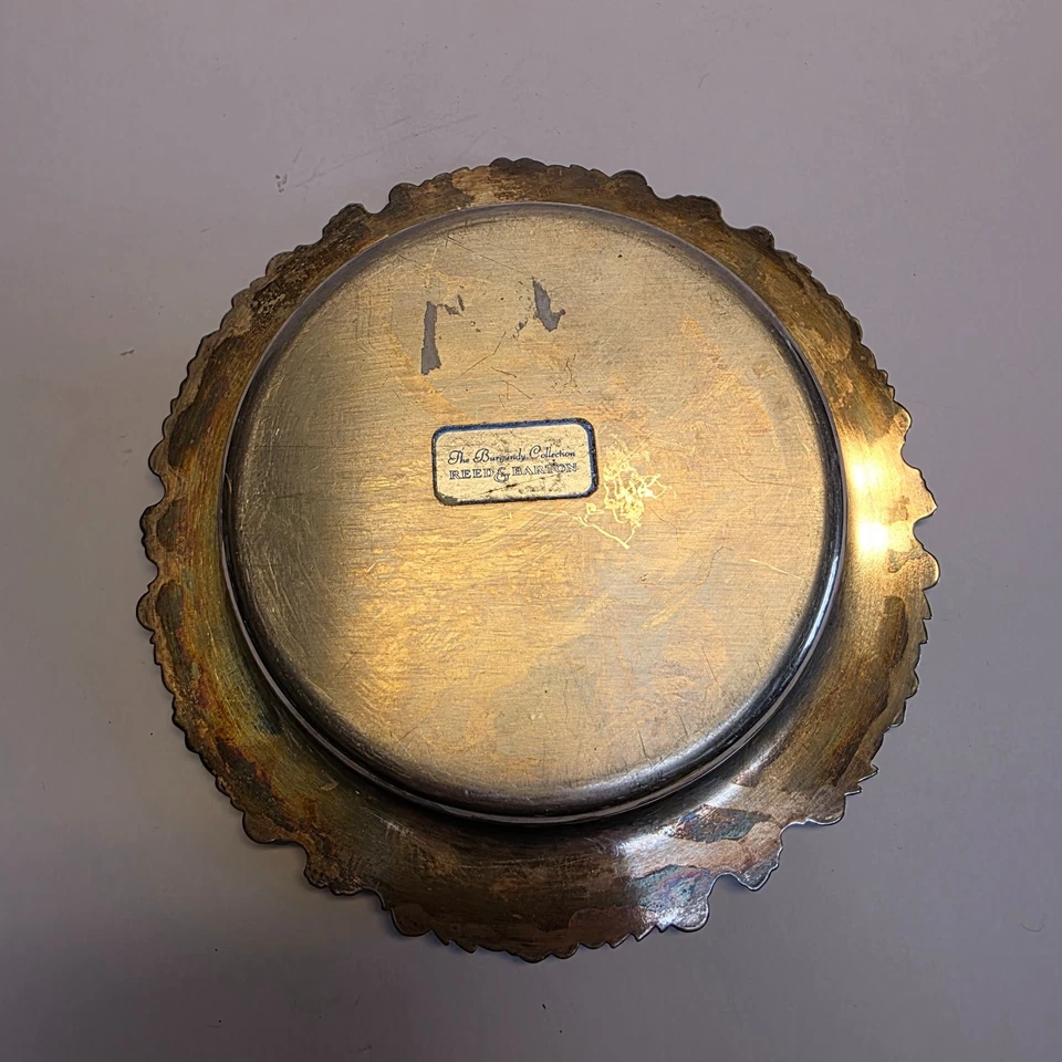 Vintage Reed & Barton Silverplated Burgundy Collection 7" Garrafa Coaster - Imagem 4 de 4