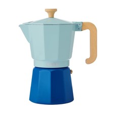 La Cafetiere 'Venice' 6 Cup Espresso Maker, 2-Tone Sky Blue, Wooden Handle 290ml