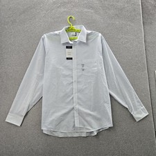 Arrow Men Button Up Shirt XL 17-17.5 36/37 White Striped Long Sleeve NWT