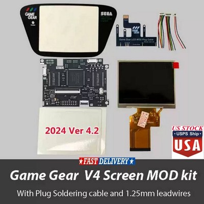 For SEGA Game Gear GG Console V4.0 LCD Highlight Screen Module w/ Cable Kit #US