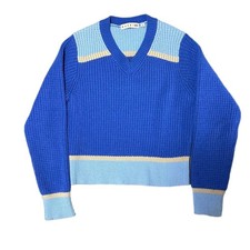 Uniqlo Marni V-Neck Knit Sweater Blue Yellow Unisex Free Size