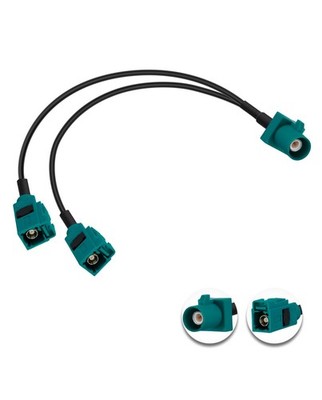 POBADY Fakra Z Male to Dual Female Splitter Coax Cable Z 30CM, Gold 