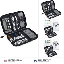 Large Electronic Organizer Travel Case for Tech Accessories, Black