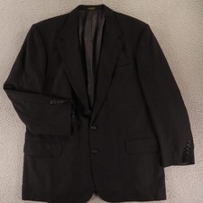 Oscar de la Renta Jacket 46L XLT Black Micro Check 100 Wool Blazer