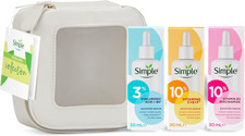 Simple Booster Serum Collection 3 Piece Gift Set with a Small Travel Beauty Bag
