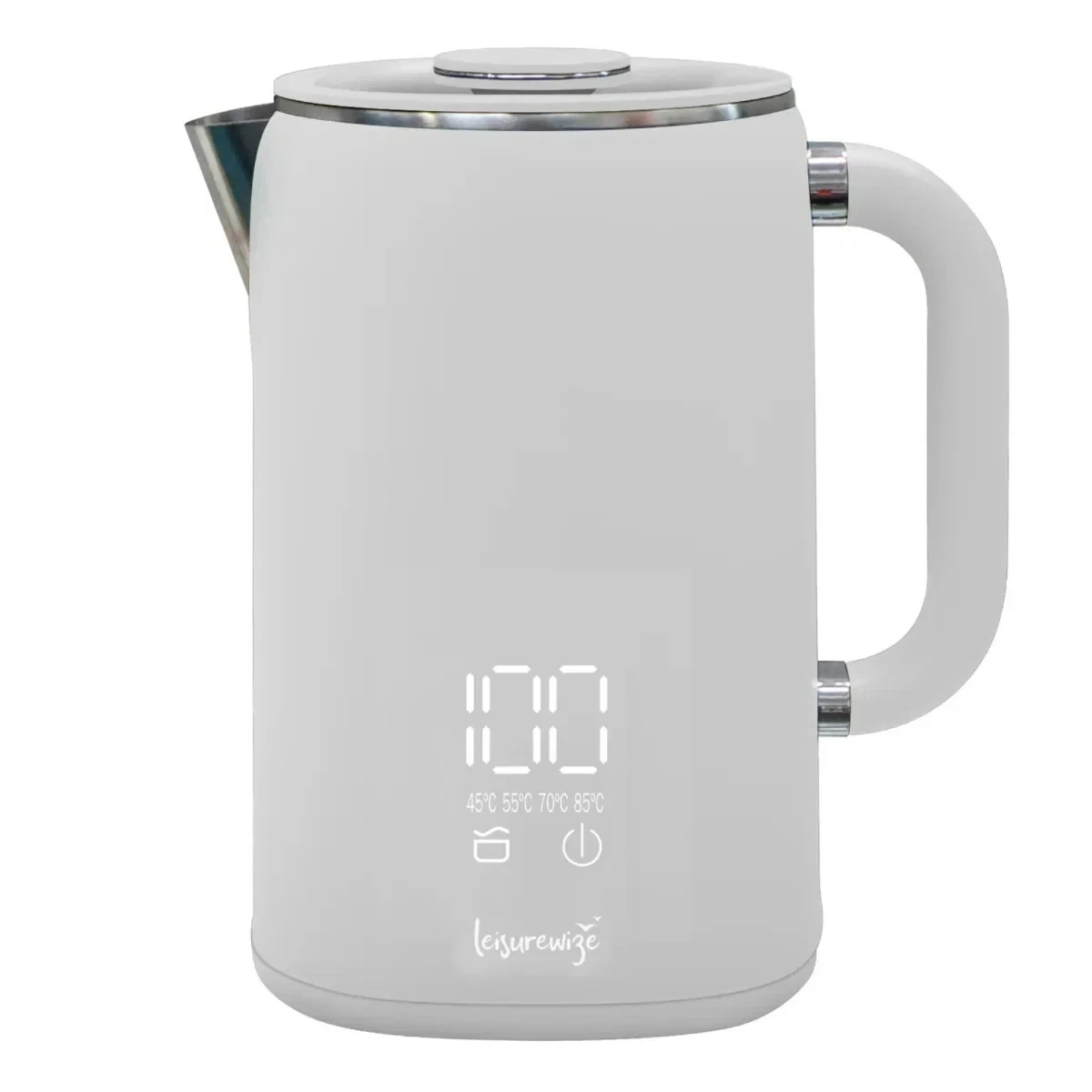 White LED Electric Kettle 1.7L Touch Control Variable Temperature 45–100°C