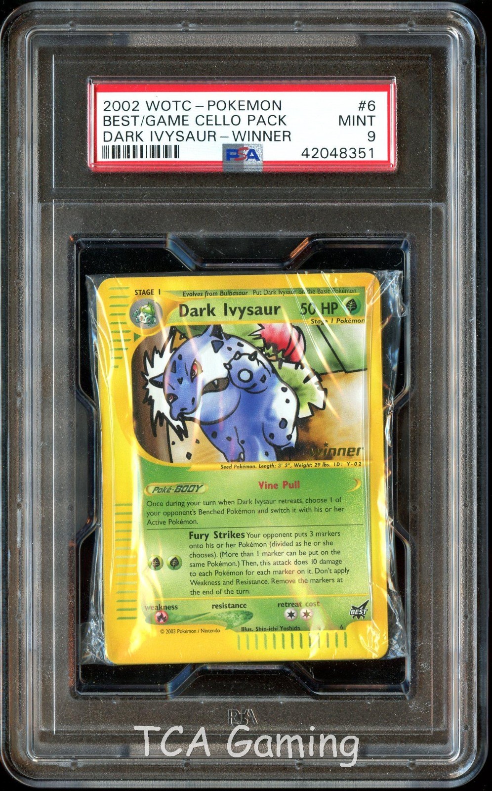 PSA 9 MINT Dark Ivysaur 6 WINNER Best of Game SEALED Pack of 8 Pokemon Cards