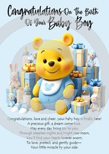 Congratulations On The Birth Of Your Precious Son A5 Card Baby Boy Birth