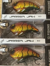 13 Fishing Jabber Jaw 60 Shallow Bill Fire and Ice (lot of 3)