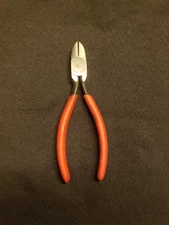 VINTAGE Red Orange Crescent Tool CO 942-6 SIDE Cutters Wire Electrician USA