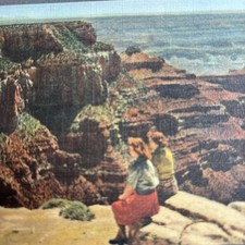 Union Pacific Railroad Grand Canyon National Park AZ Vintage Linen Postcard unp