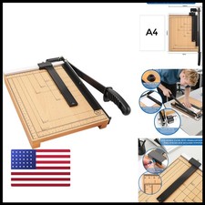MROCO Guillotine Paper Cutter 12" Cut Length Automatic Clamp Adjustable Guide