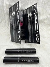 2 Pc - MAC MacStack SuperStack MEGA Brush Mascara 0.1oz / 3mL Each - Sample Size