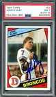 John Elway Signed 1984 Topps RC #63 Denver Broncos PSA 7 Aut