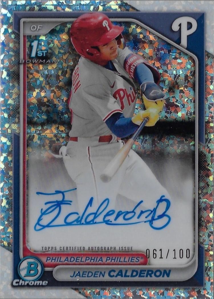2024 Bowman Chrome #CPA-JCN Jaeden Calderon Prospects Auto Mini Diamond #/100