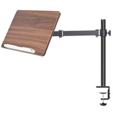 Adjustable Book Stand with Desk Clamp Mount, Wooden Reading Holder with Metal...