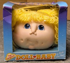 ORIGINAL DOLL BABY DOLL HEAD 3108 BLONDE PIGTAIL BABY 4.5" Vtg 1984 DIY Handmade