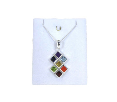 3.12ct Natural Citrine Amethyst,Iolite,Topaz,Peridot,Carnelian & Garnet Necklace