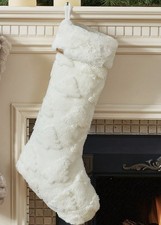 Koolaburra UGG Karina Faux Fur Holiday Stocking White Christmas Soft 12x21" NWT