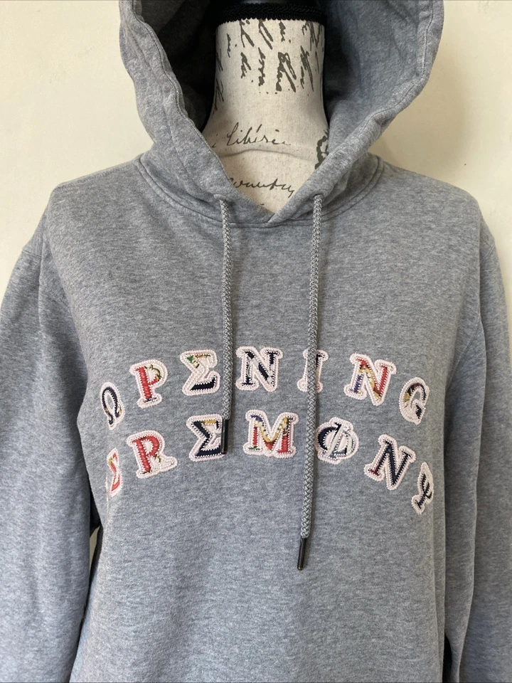 OPENING CEREMONY Women's Sorority Logo Patch Sweatshirt Gray Size Medium - Image 2 of 4