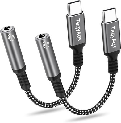 USB C to 35mm Headphone Adapter 2 Pack Audio Dongle Cable