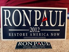 Autographed by Ron Paul 2012 Yard Sign!   And a free bumper sticker!