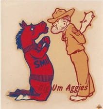 Vintage SMU Decal Sticker College 12x8in Metal Sign Vintage Mascot Poster