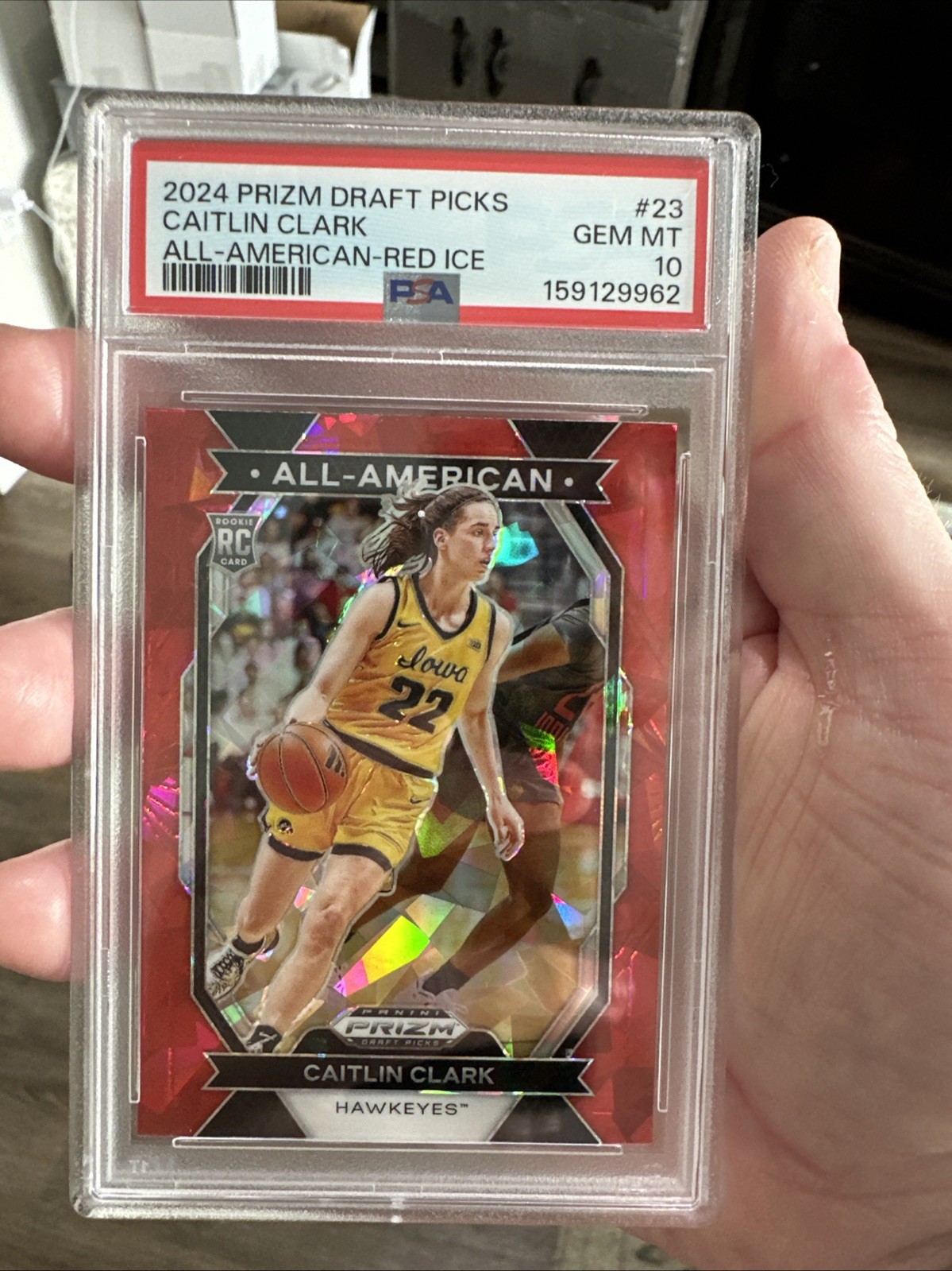 2024 PRIZM DRAFT PICKS #23 CAITLIN CLARK ALL-AMERICAN-RED ICE PSA 10 view 5