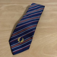 Fred Perry Regimental Tie Laurel Embroidery Navy/Red/White Used