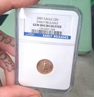 NGC 2007 American Eagle $5 Gold 1/10 oz Early Releases GEM UNC Cert 1563307-284