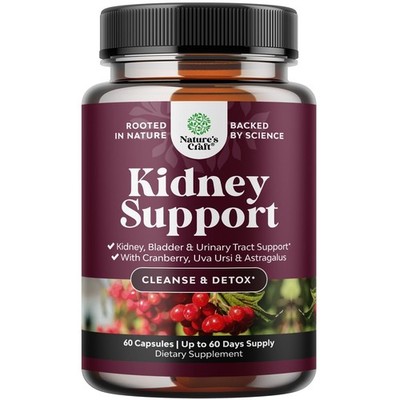 Kidney Support Cranberry Pills for Women and Men - High Strength 60ct