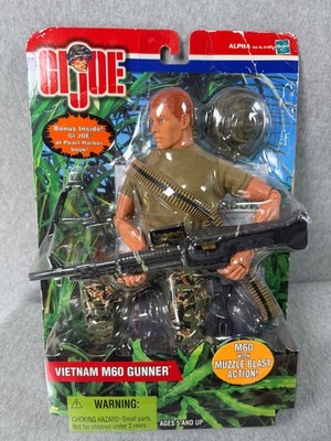 GI Joe Vietnam M60 Gunner Action figure &Bonus Pearl Harbor Book New Bad Package