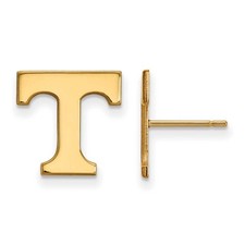 10k Yellow Gold University of Tennessee Sm Initial T Post Earrings