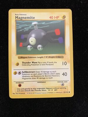 True Shadowless Magnemite 53/102 - Base Set - Pokemon - NM - PSA Gradable