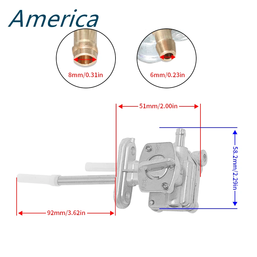 Fuel Petcock Switch Valve For Kawasaki EN500 Vulcan 500 LTD 1996-2009 51023-1267 Foto 2 de 4